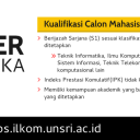 Penerimaan Mahasiswa Baru S2 MIF